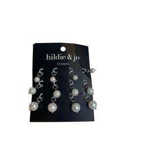 Hildie & Jo New Jewelry Making 12 Charms Faux Pearl Silvertone 1548-2789